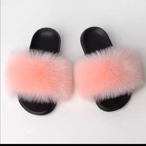 Furry slides and sandals